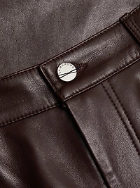 Demora Leather Straight-Leg Pants