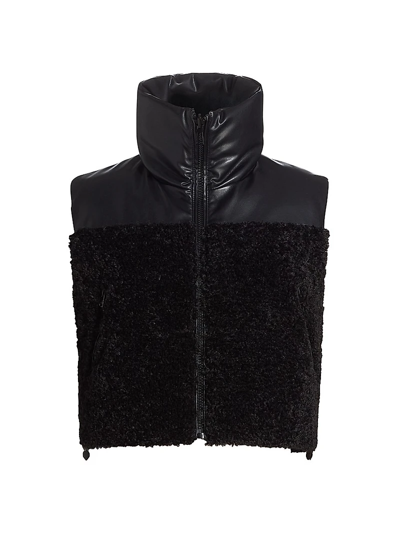 Melicia Faux Leather Cropped Vest