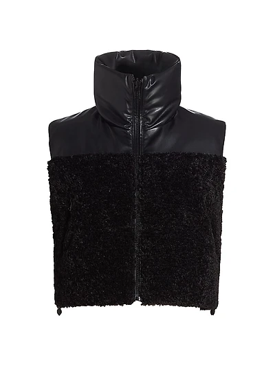 Melicia Faux Leather Cropped Vest
