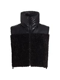 Melicia Faux Leather Cropped Vest