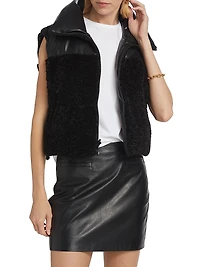 Melicia Faux Leather Cropped Vest