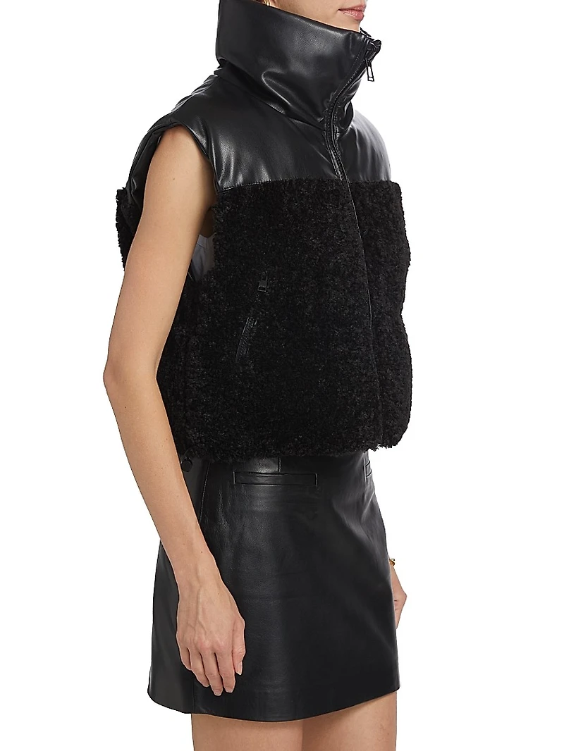 Melicia Faux Leather Cropped Vest