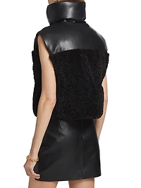 Melicia Faux Leather Cropped Vest