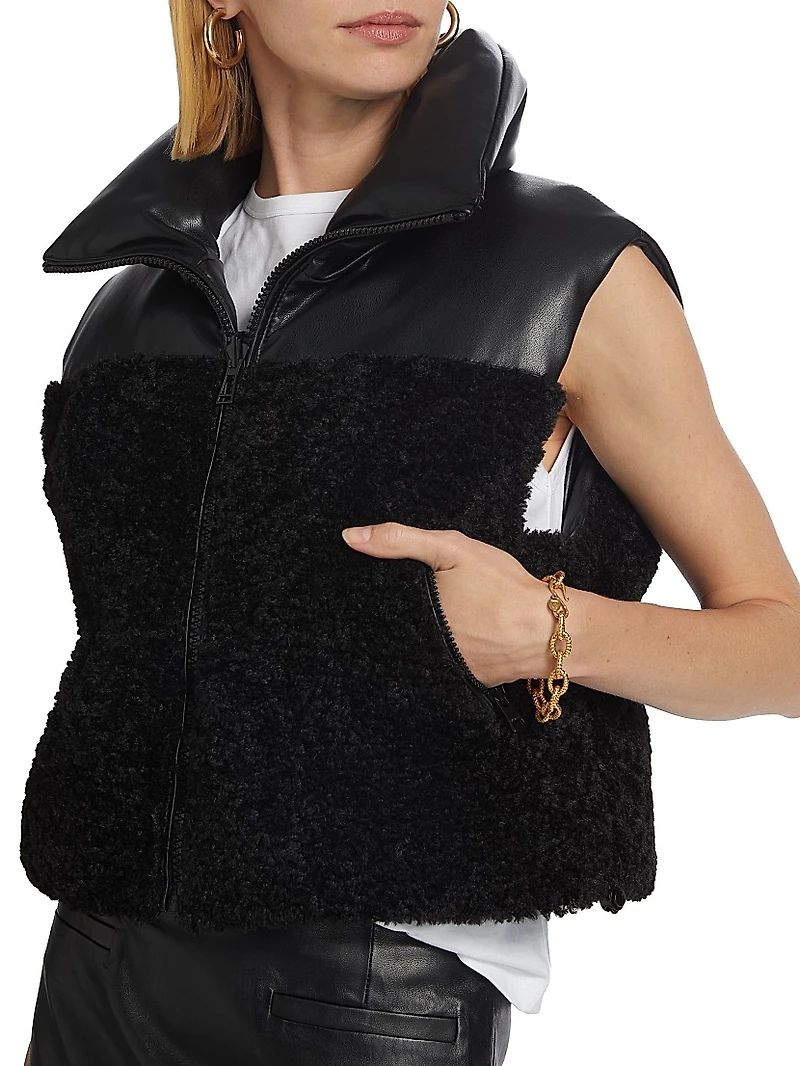 Melicia Faux Leather Cropped Vest