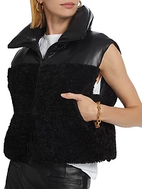 Melicia Faux Leather Cropped Vest