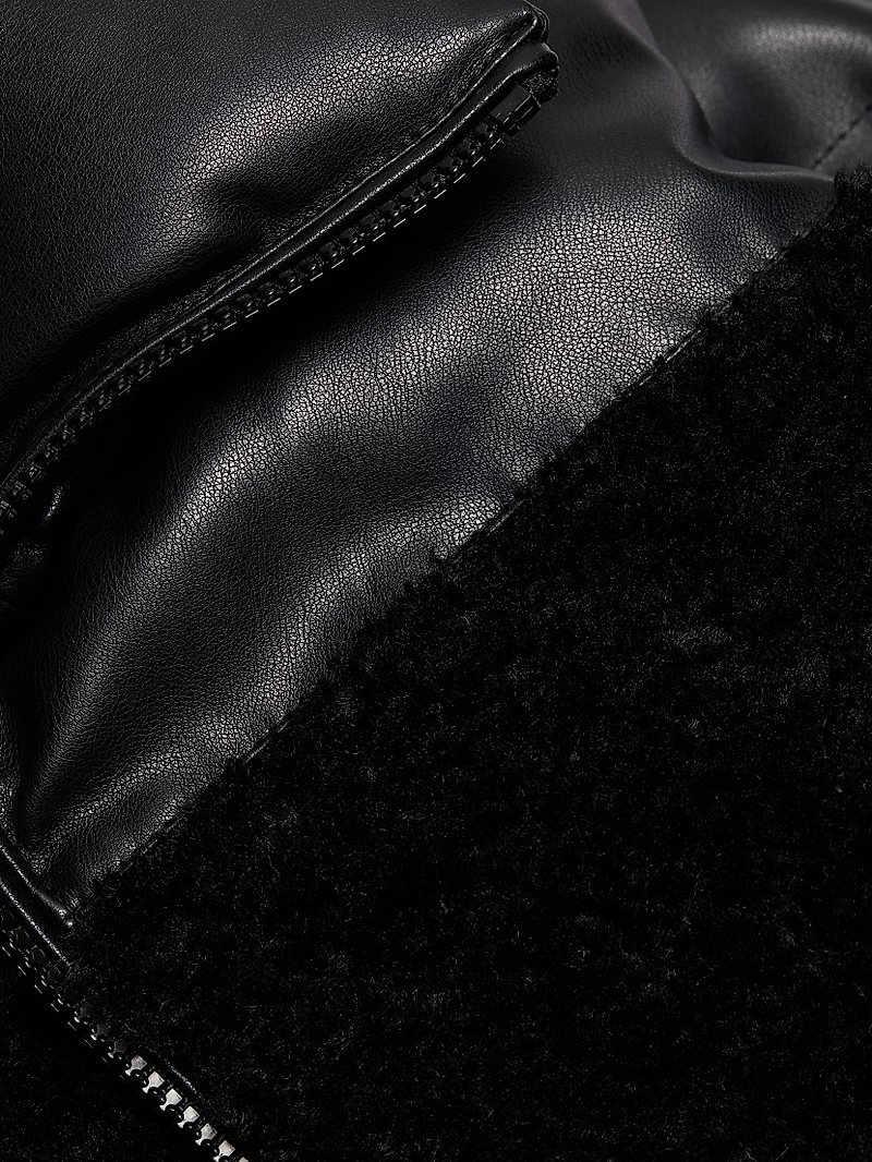 Melicia Faux Leather Cropped Vest