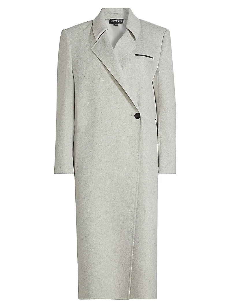 Lorelei Wool-Blend Double-Breasted Long Coat