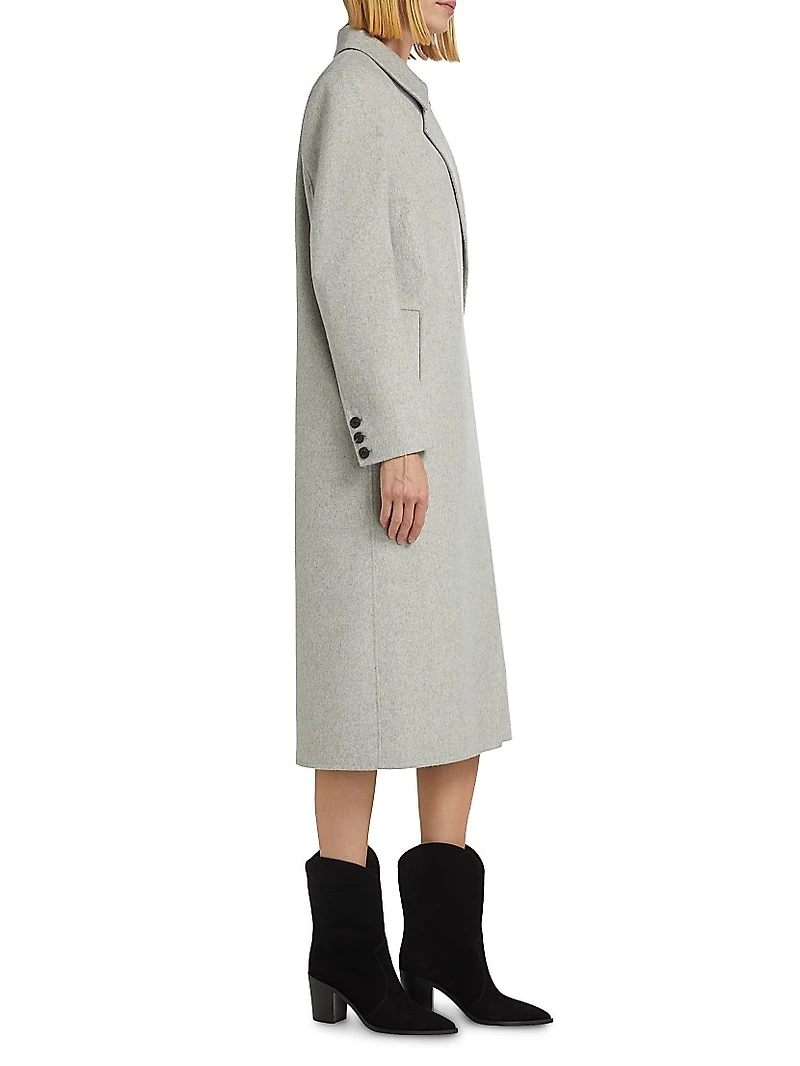 Lorelei Wool-Blend Double-Breasted Long Coat