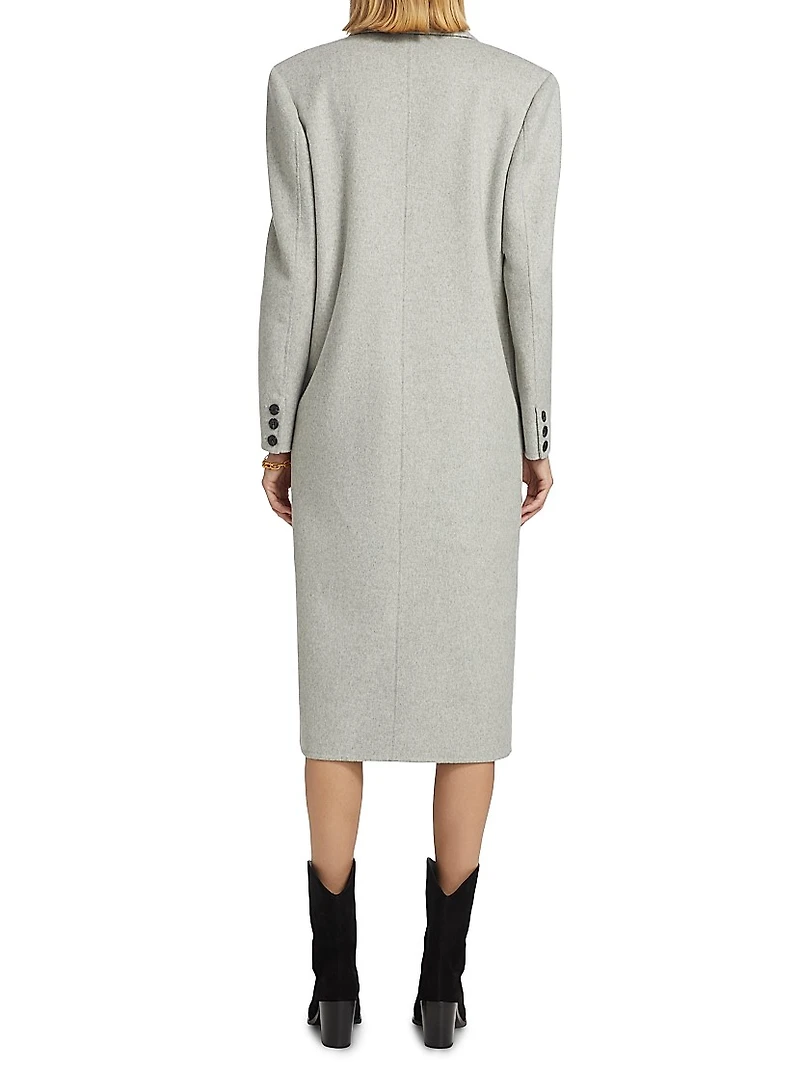 Lorelei Wool-Blend Double-Breasted Long Coat