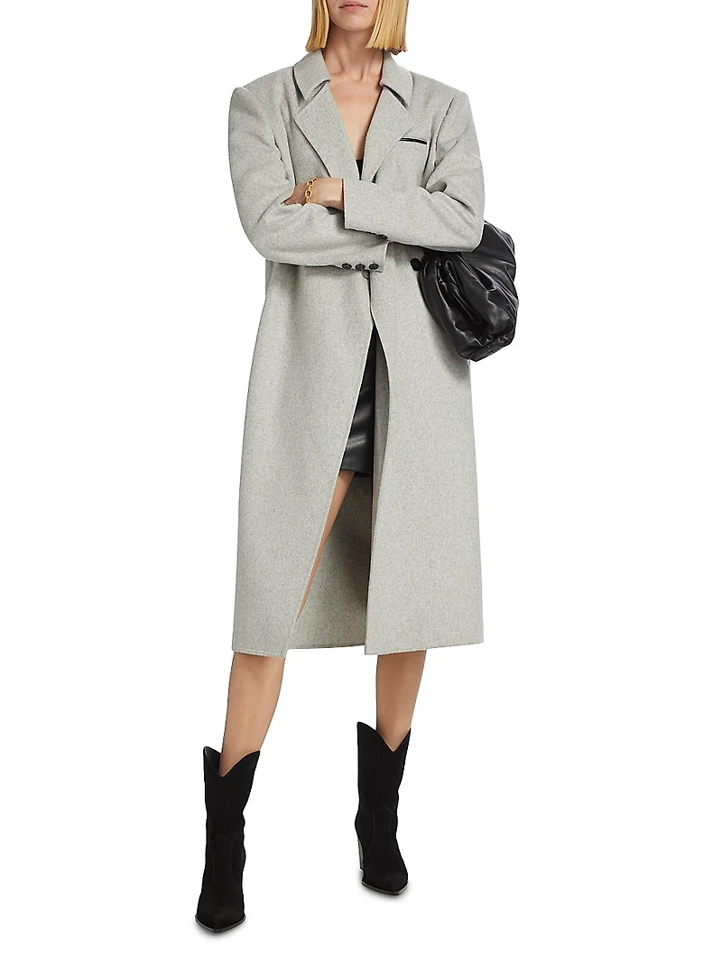 Lorelei Wool-Blend Double-Breasted Long Coat