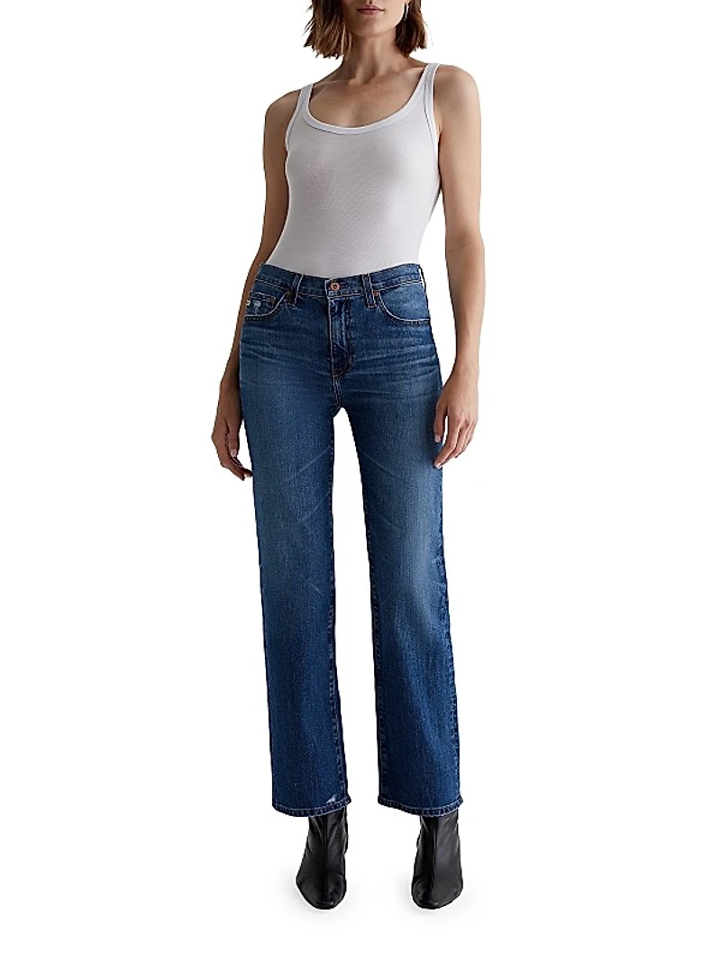 Brinley Mid-Rise Straight-Leg Jeans