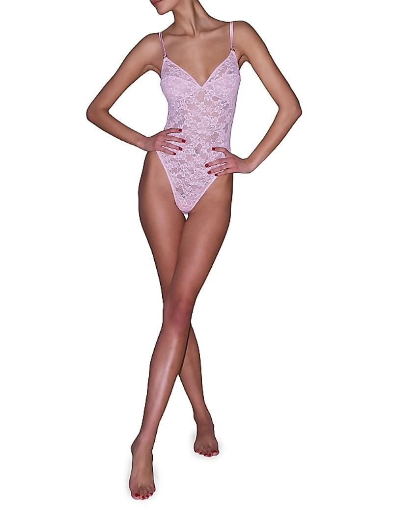 Le Stretch Floral Lace Bodysuit