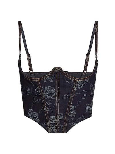 Floral Jacquard Bustier