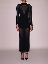 Mesh Body-Con Maxi Dress