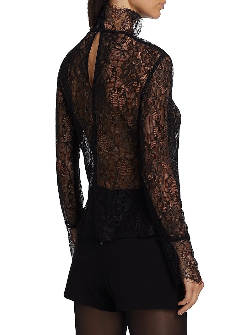 Mary Lace High-Neck Top