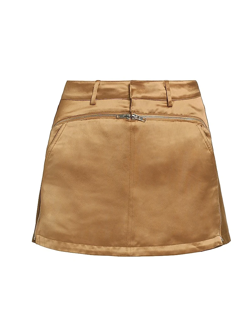 Tatum Metallic Zip-Front Skort