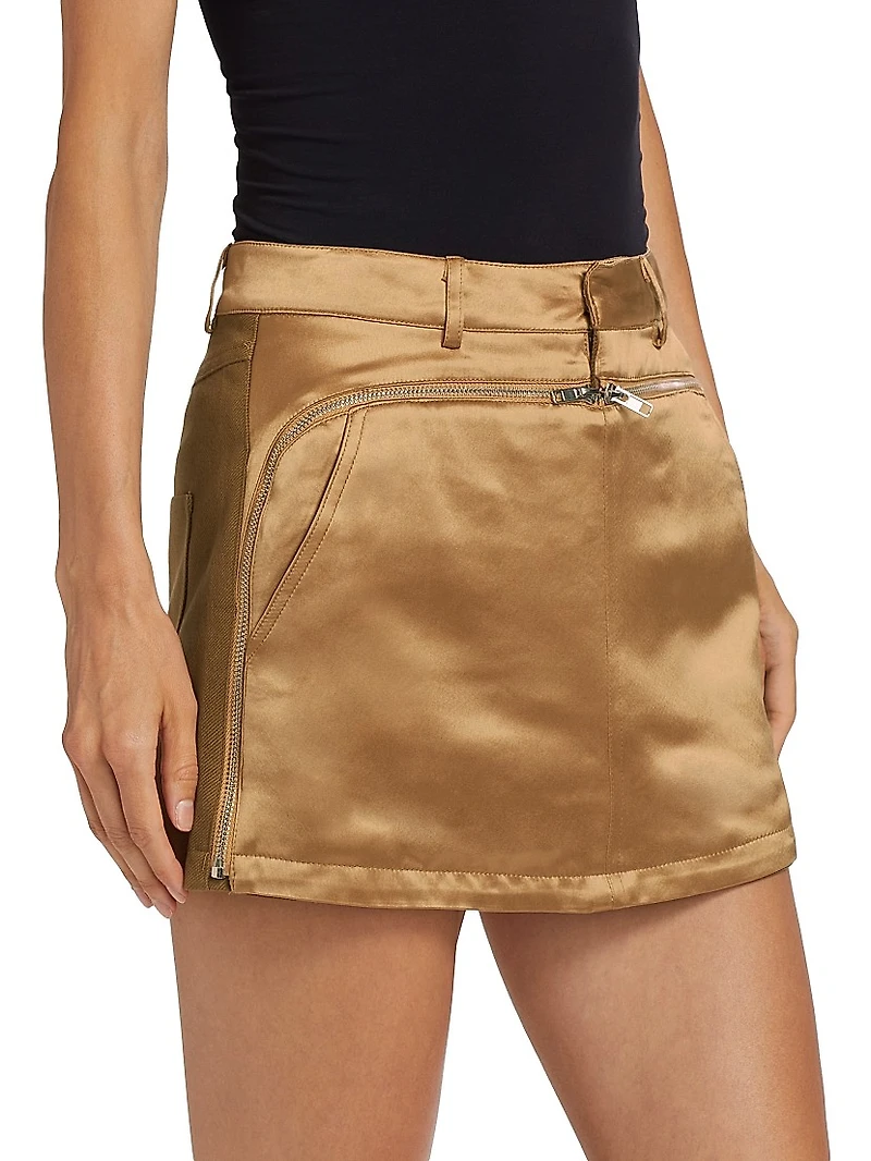Tatum Metallic Zip-Front Skort