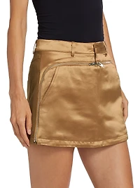 Tatum Metallic Zip-Front Skort