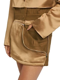 Tatum Metallic Zip-Front Skort