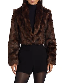 Uma Faux-Fur Cropped Jacket