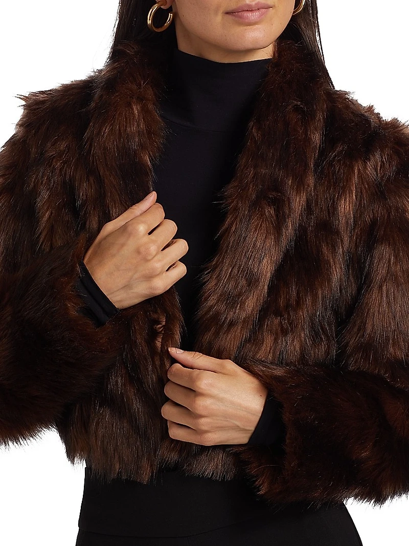 Uma Faux-Fur Cropped Jacket