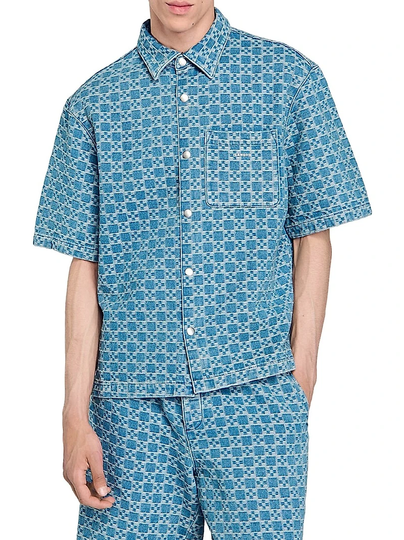 Square Cross Denim Shirt