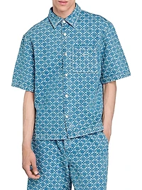 Square Cross Denim Shirt