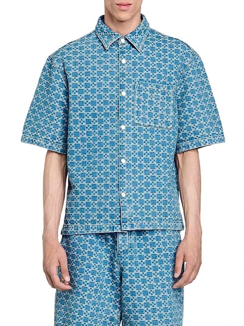 Square Cross Denim Shirt