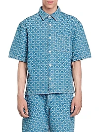 Square Cross Denim Shirt