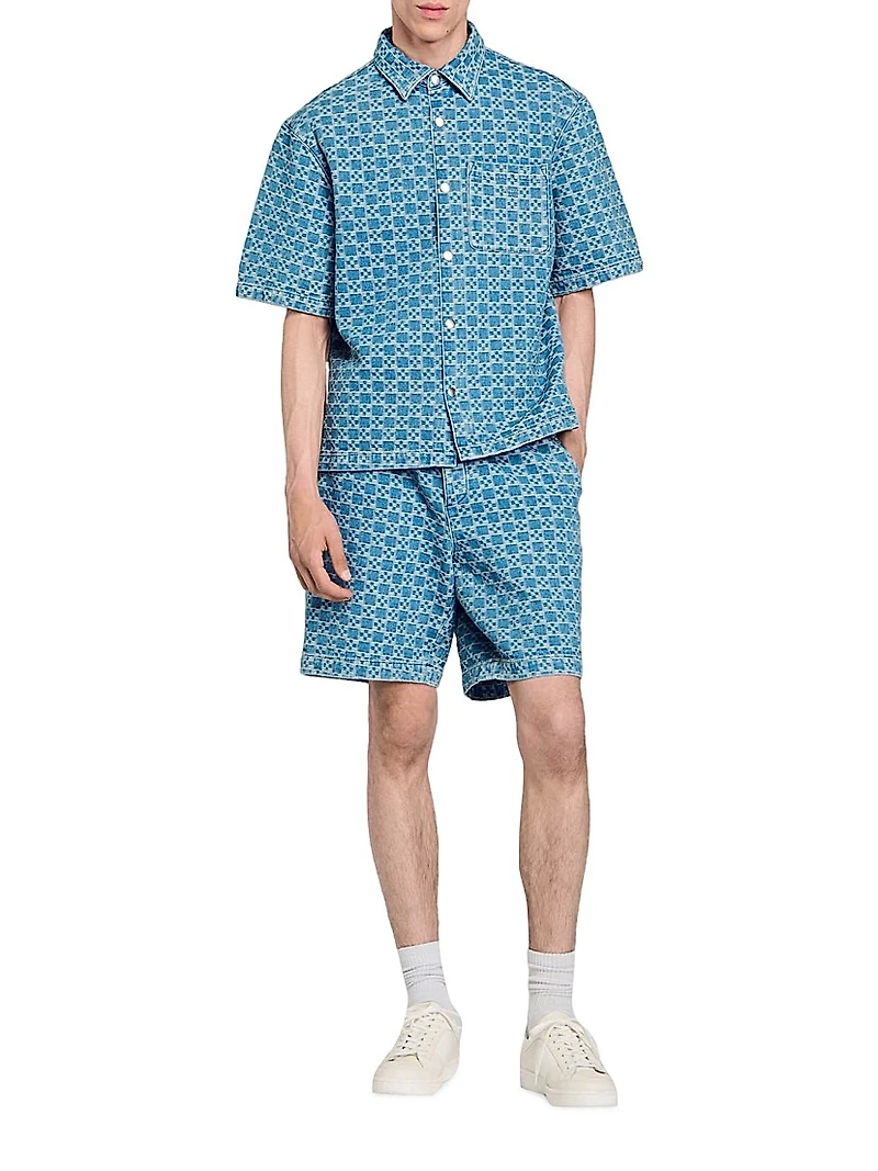 Square Cross Denim Shirt