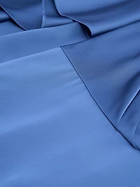 Kia Satin Cape Fit & Flare Gown