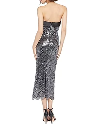 Jewel Sequin-Embellished Strapless Cocktail Dress