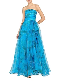 Anaclara Floral Organza A-Line Gown