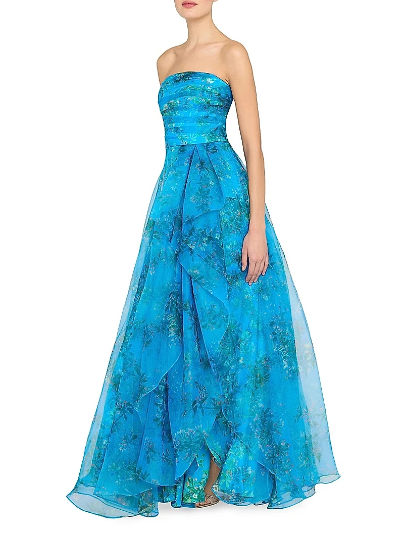 Anaclara Floral Organza A-Line Gown