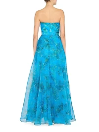 Anaclara Floral Organza A-Line Gown