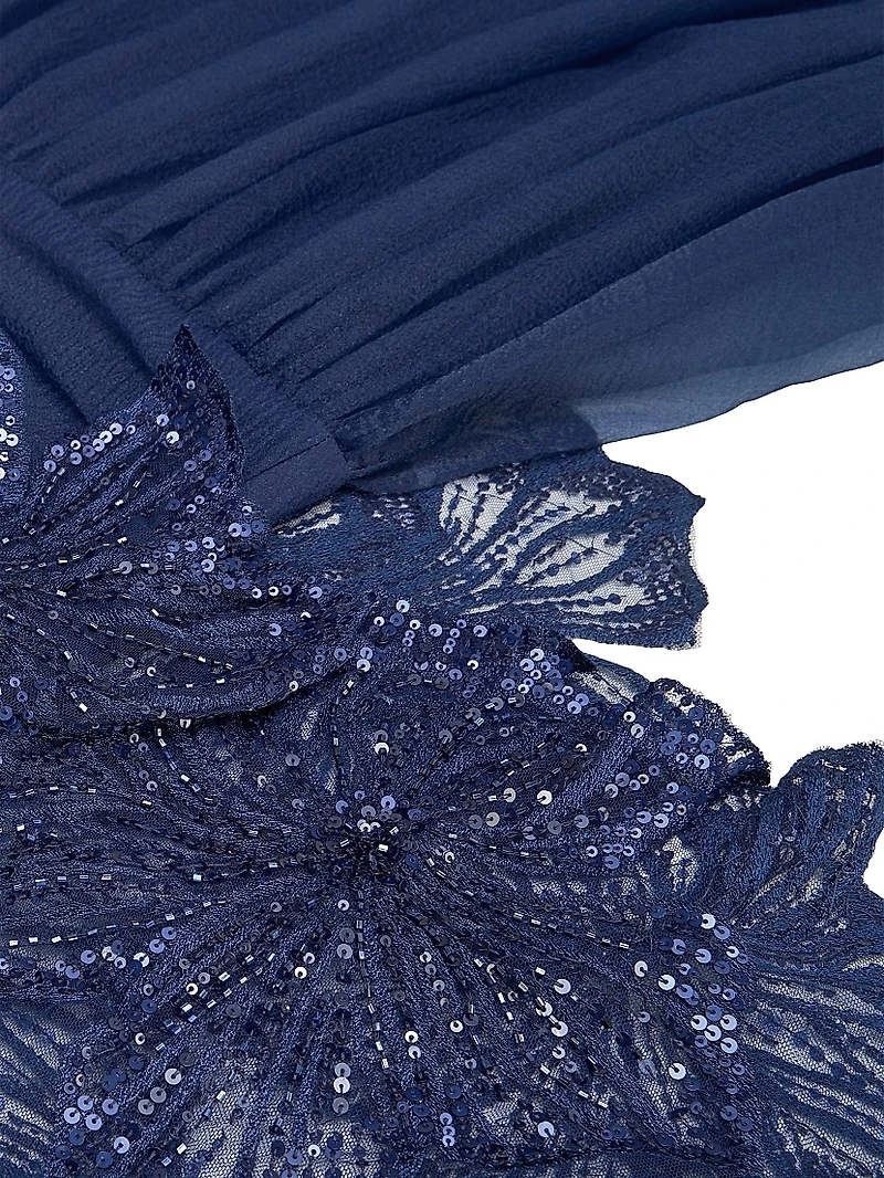 Ginny Embellished Organza Capelet Gown