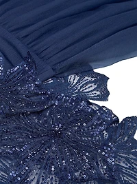 Ginny Embellished Organza Capelet Gown