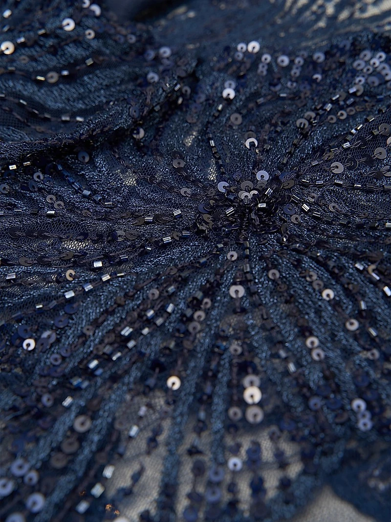 Ginny Embellished Organza Capelet Gown