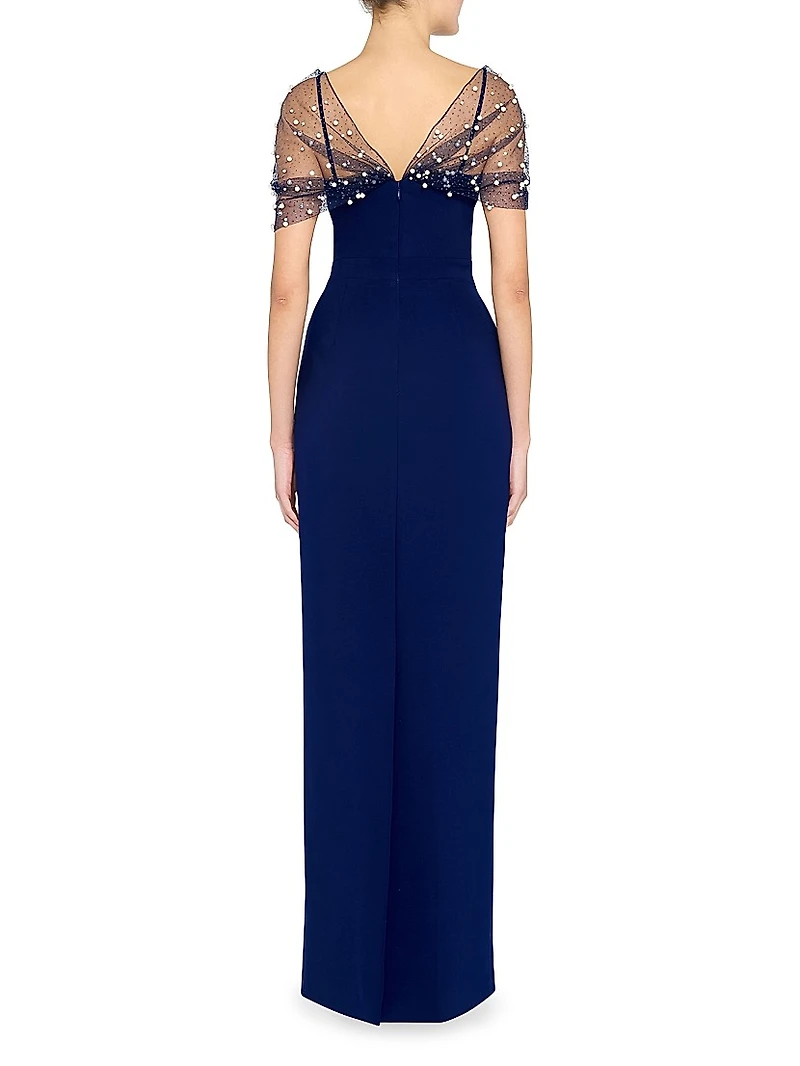 Louella Faux Pearl Shawl Gown