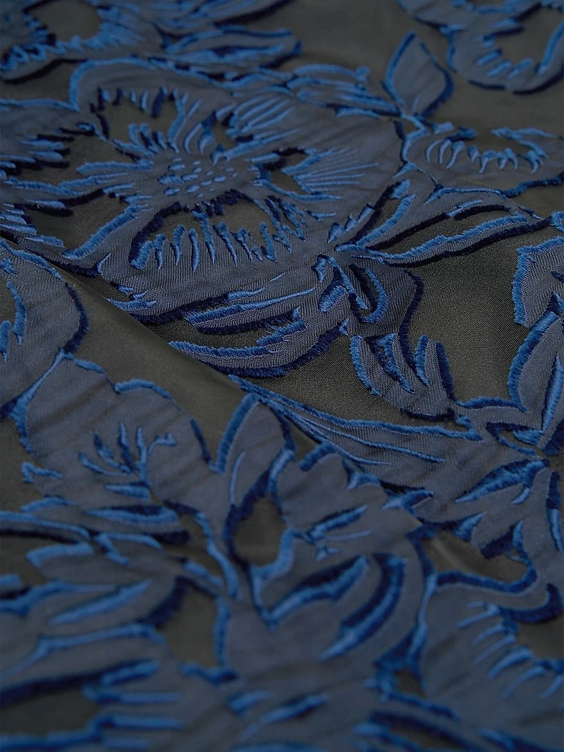 Laure Floral Jacquard Organza Strapless Cocktail Dress