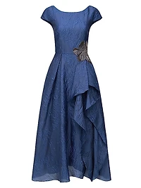 Caity Embellished Jacquard Boatneck Midi-Dress