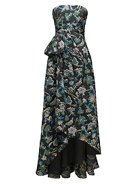 Alice Floral Jacquard Strapless Gown