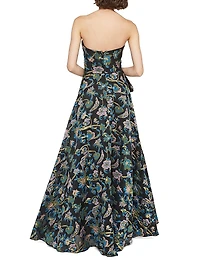 Alice Floral Jacquard Strapless Gown