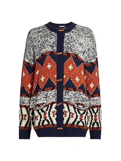 The Long Drop Abstract Alpaca-Blend Cardigan