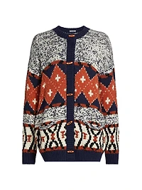 The Long Drop Abstract Alpaca-Blend Cardigan