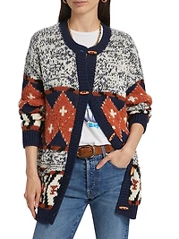 The Long Drop Abstract Alpaca-Blend Cardigan