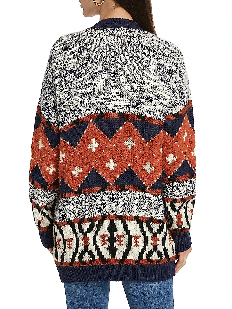 The Long Drop Abstract Alpaca-Blend Cardigan