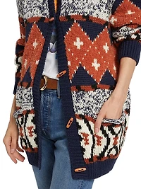 The Long Drop Abstract Alpaca-Blend Cardigan