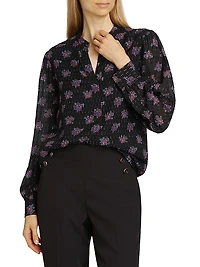 The Akari Floral Metallic Blouse