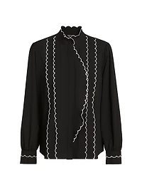 The Rae Scalloped-Trim Blouse